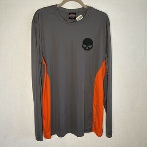 Harley-Davidson Long Sleeve Athletic T-Shirt Men Size L Gray Daytona Beach FL